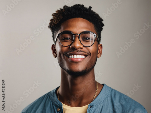Portrait of handsome young African American man smiling