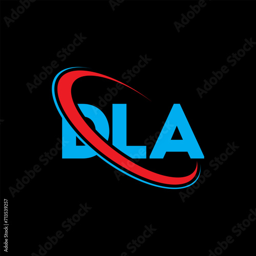 DLA logo. DLA letter. DLA letter logo design. Initials DLA logo linked with circle and uppercase monogram logo. DLA typography for technology, business and real estate brand.