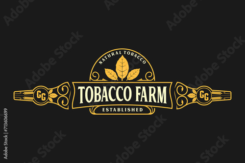 High quality tobacco, cigar and cigarette product labels, luxury classic design style.