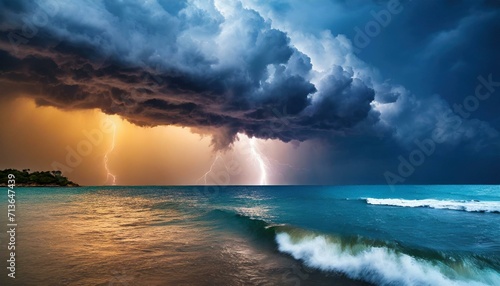 extreme storm over the sea