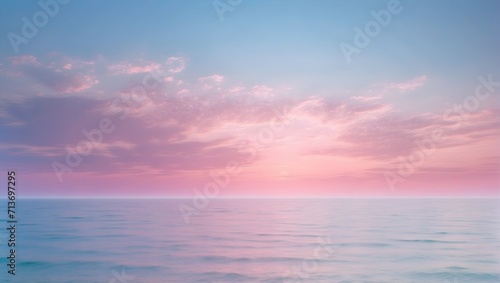 A light and airy background with a gradient of soft blues and pinks, reminiscent of a peaceful sky at dawn. Beautiful mesmerizing peaceful and meditation concept. Copy space.