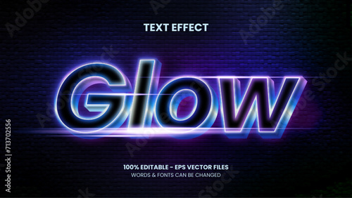Editable Glow Text Effect Template