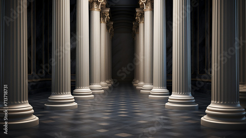 pillar in hallway elegant architecture design