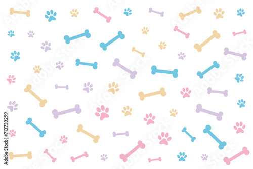 cute paw and pone pattern background design