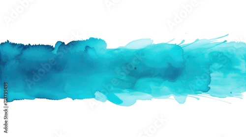 tranquil blue watercolor paint stroke, isolated white background. high-quality image for calming artwork, meditative visual projects, and peaceful creative presentations