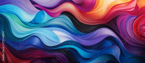 Liquid Fluid Colorful Abstract Background. Rainbow paint stroke flow in wave motion. High quality photo.Generative AI