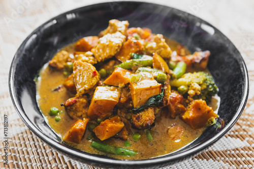 plant-based pumpkin and tofu curry