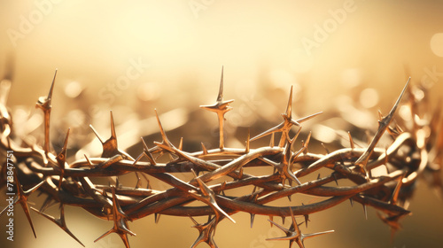 Good Friday, Passion of Jesus Christ. Crown of thorns. Christian holiday of Easter. Crucifixion, resurrection of Jesus Christ. Gospel, salvation.