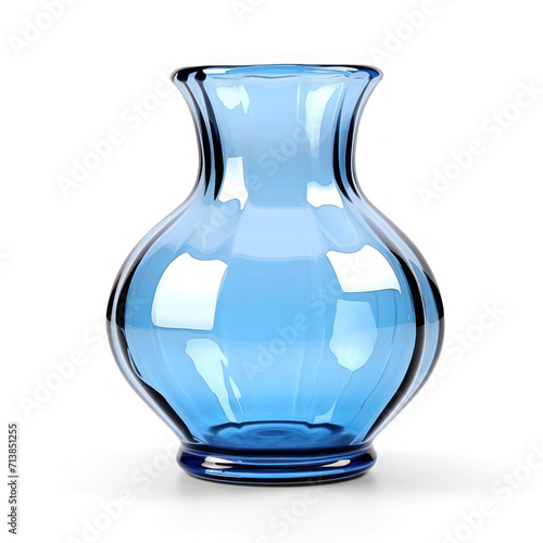Clear blue vase isolated on transparency background PNG