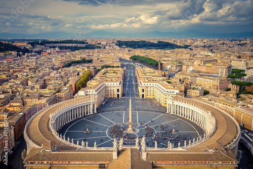 The Vatican in Rome, Italy, aerial panoramic view