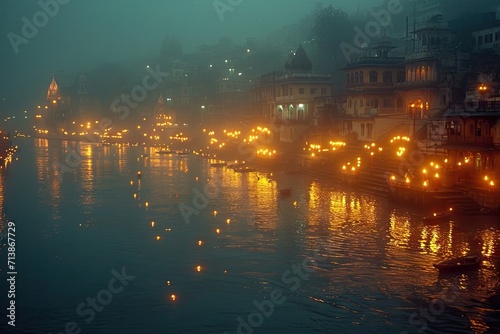 Ganga Aarti Hindu ceremony at Dasaswamedh Ghat, Varanasi, Uttar Pradesh