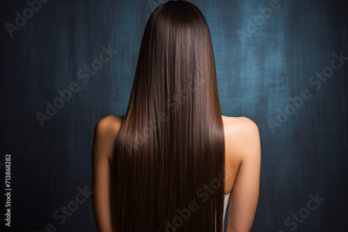 美しい髪の毛の後ろ姿の女性 