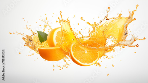 A splash of orange, A burst of flavor, a taste of the tropics., White background