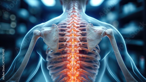 MRI image sacral spine and neurological hammer, Medical concept for Neurology. Generative AI.