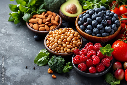 background of fruits, vegetables, healthy food