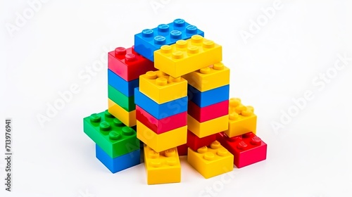 Pile of colorful building blocks