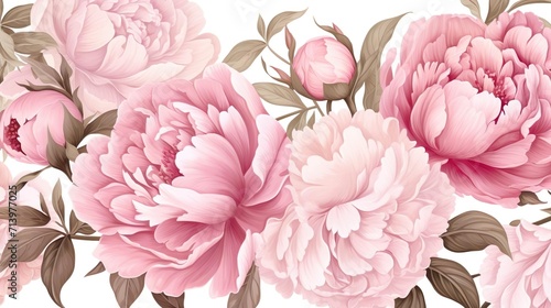 Peonies. Flowers. Vector floral illustrations