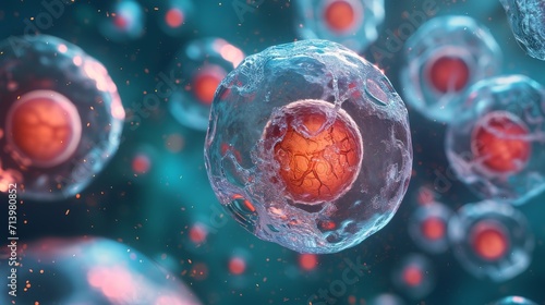 3D Rendering of Human Cell or Embryonic stem cell