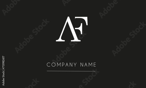 AF or FA Minimal Logo Design Vector Art Illustration 