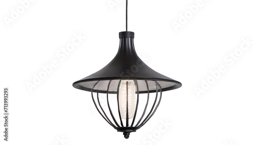 Realistic black chandelier hanging on the ceiling.. on transparent background.