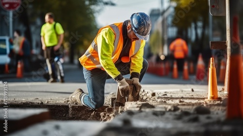 A Worker's Commitment to Safe Roadworks on Busy Streets