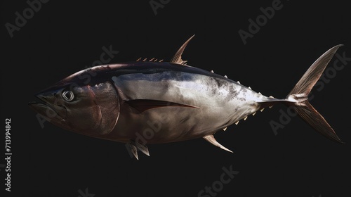 Albacore Tuna in the solid black background