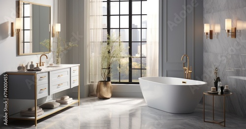Bring flair to your bathroom vanity with elegant decor, creating a space of sophistication and serenity