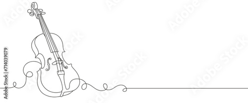 violin line art style drawing. Vector eps