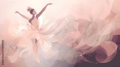 silhouette of a dancing girl ballerina dreamy background