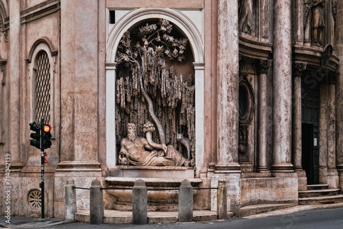 Ancient church of San Carlo Alle Quattro Fontane (Saint Charles at the Four Fountains) or San Carlino, Rome, Italy