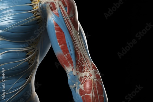 Detailed 3d illustration of elbow joint anatomy with emphasis on painful structures and sensations