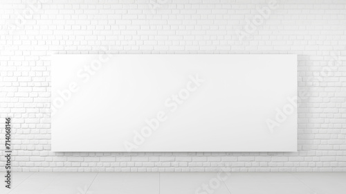 White modern brick wall interior decor and sign, blank white Gallery wall mockup interior home room