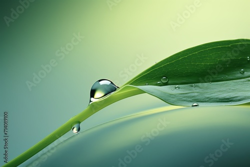 a drop of dew on the stem of a lily of the valley flower