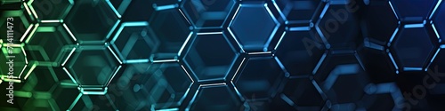Geometric blue abstract background with hexagons