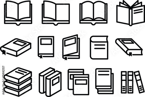 Book icon set. Simple book symbol. Vector