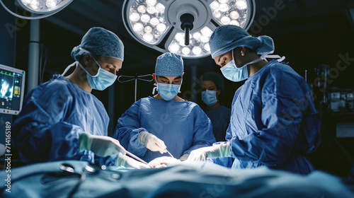 Medical Team Conducting Surgical Procedure in State-of-the-Art Operating Room