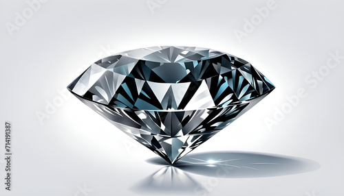 glitzernder funkelnder Kristall Diamant, heller Brillant, klare Kanten, ohne Schatten, auf rein weißem Hintergrund als Vorlage für Schönheit Eleganz, Mode, luxuriös Juwelier Juwelen 