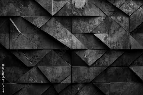 Minimalist Charcoal Canvas: Abstract Banner in Black and Grey, Elegant Geometric Shapes, and a Subdued Shading Gradient Background Wallpaper
