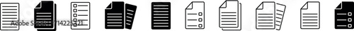 Paper documents icons. Line sumbol. File icon. Folded written paper. Line icon - stock vector.