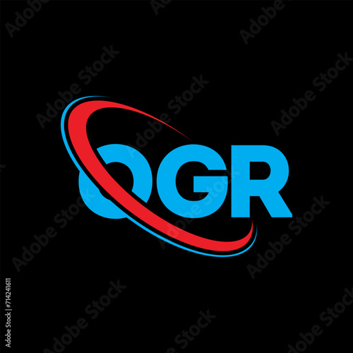OGR logo. OGR letter. OGR letter logo design. Initials OGR logo linked with circle and uppercase monogram logo. OGR typography for technology, business and real estate brand.
