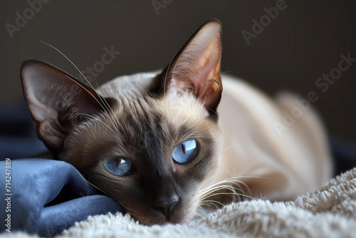 Tonkinese cat - Originated in Canada, bred by crossing Siamese and Burmese cats, known for their muscular build and playful, outgoing nature