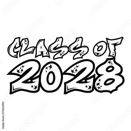 Senior class of 2028 text vector 