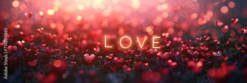 Valentine's day and love with "Love" lettering