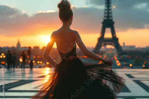 Noir Enchantment: Eiffel Tower Dance