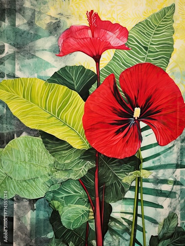 Crossroad Carnation Creations - Vintage Art Print: Urban Jungle Leaf Art