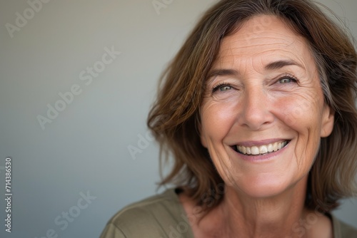 Beautiful smiling senior caucasian woman looking at the camera.. close up face headshot portrait , 