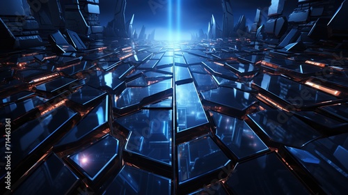 Glass texture modern technology dark blue abstract futuristic background