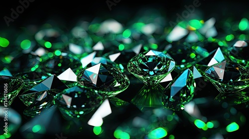 A background with neon green diamonds arranged in a random pattern with a motion blur effect and a light streak