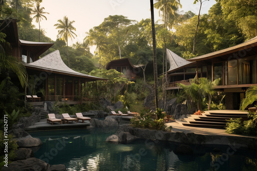 Luxury Resort Villas by Tropical Pool.