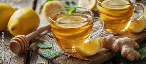 Ginger tea with lemon and honey acts as a natural anti-inflammatory, antioxidant, and blood sugar enhancer.